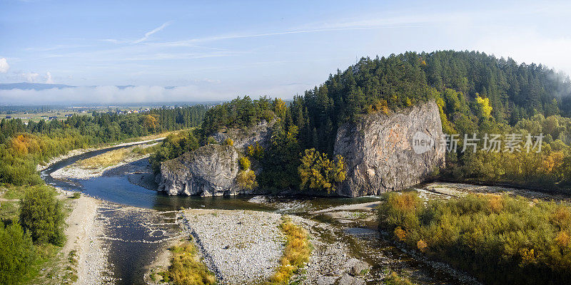 在波兰度假- Białka河峡谷的鸟瞰图